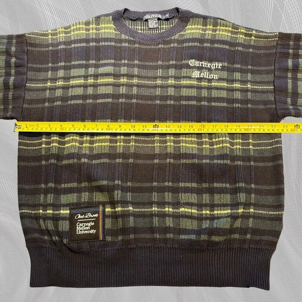 Oak Brook x Carnegie Mellon University Upcycled Tartan Plaid Sweater Size Medium